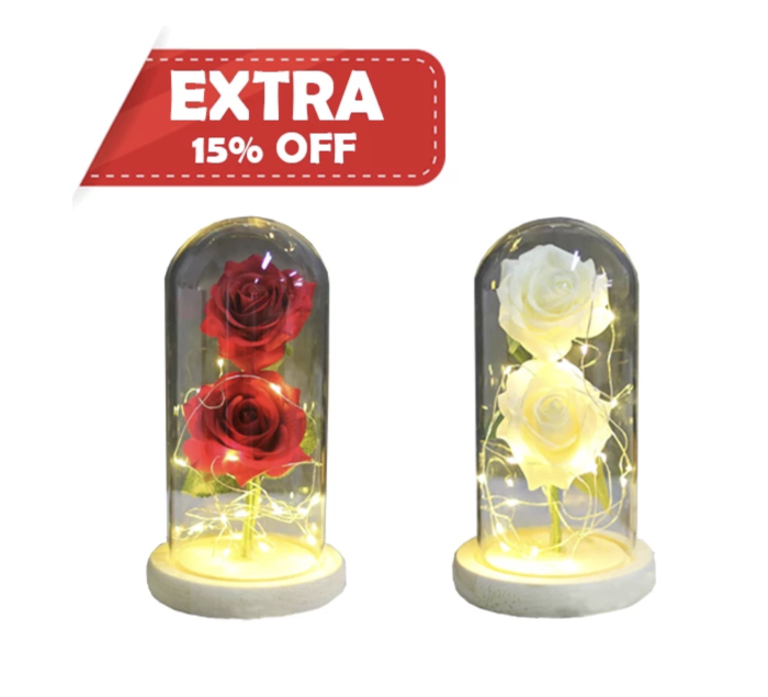 Eternal Led Rose In Glass Dome