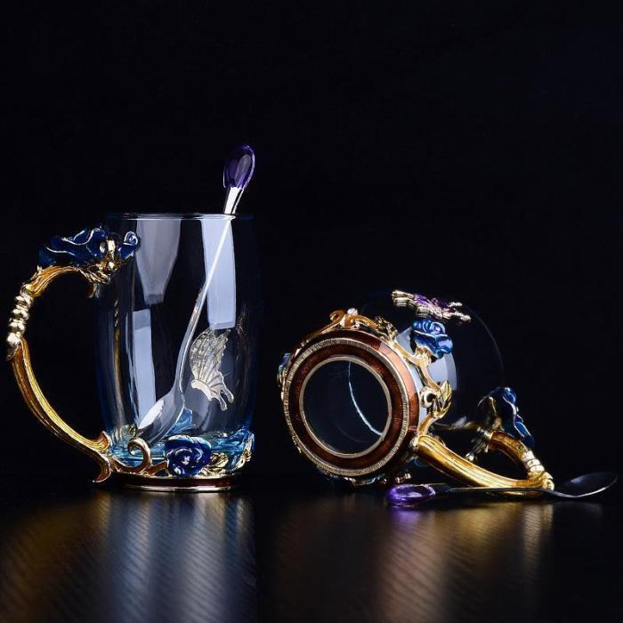 Enamel Glass Coffee Cup Mug
