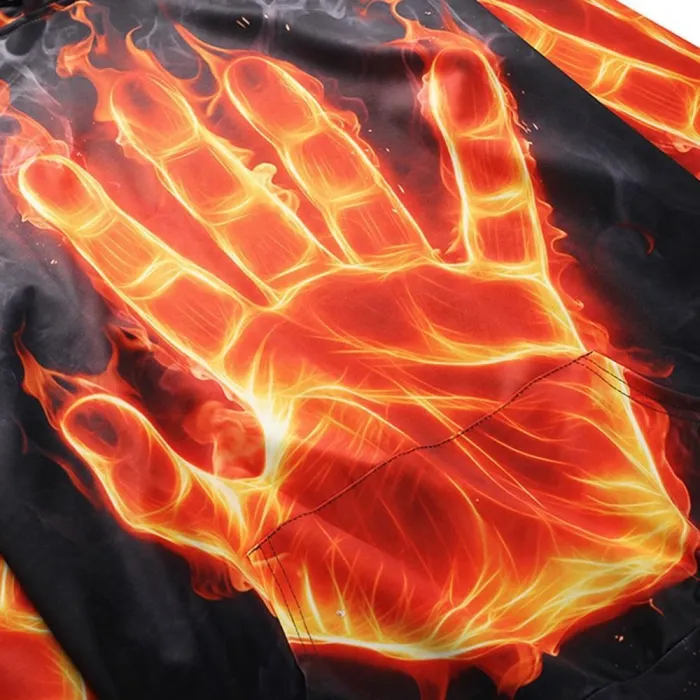 Burning Hand 3D Logo Hoodie For Men And Women Sweatshirt
