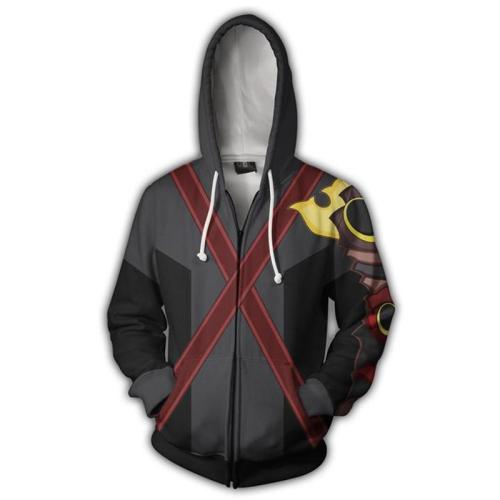 Kingdom Hearts Game Terra Red Cross Cosplay Unisex 3D Printed Hoodie Sweatshirt Jacket With Zipper