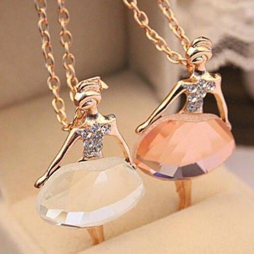 Shiny Crystal Ballet Necklace