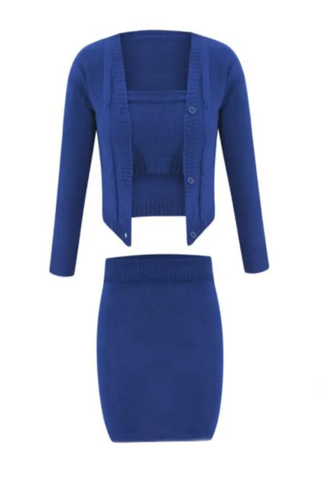 Women'S Casual Outfits Shrug Cardigan Sweater Strapless Top Bodycon Skirts Set
