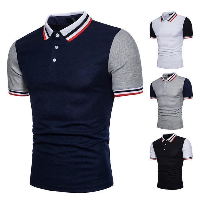 Color Matching Wild Polo Shirt For Men