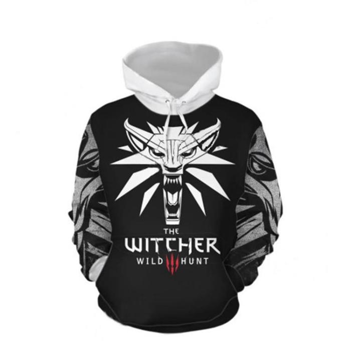 The Witcher Game White Ferocious Wolf Cosplay Unisex 3D Printed Hoodie Sweatshirt Pullover