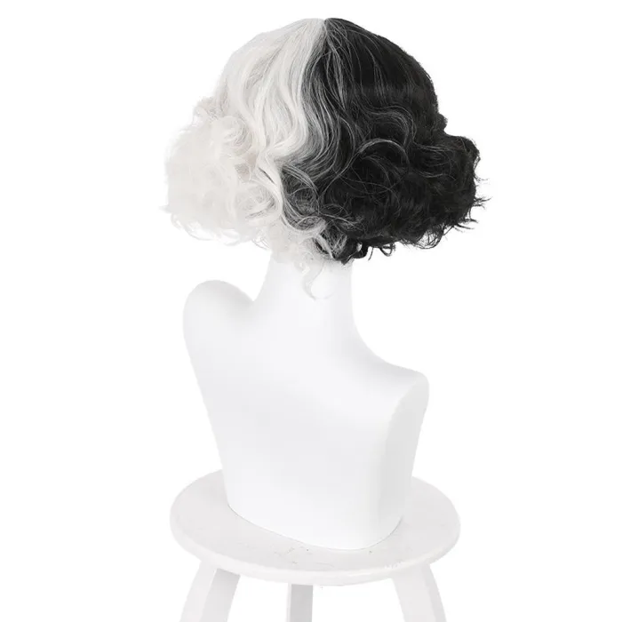 Cruella Movie Cruella De Vil Heat Resistant Synthetic Hair Carnival Halloween Party Props Cosplay Wig