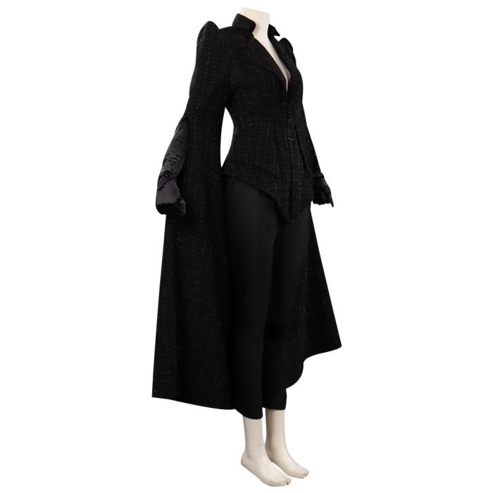 Cruella Black Coat Outfits Halloween Carnival Suit Cosplay Costume