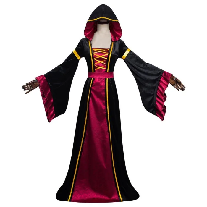 Vampire Witch Long Dress Medieval Middle Ages Party Performance Dresses Halloween Carnival Suit Cosplay Costume