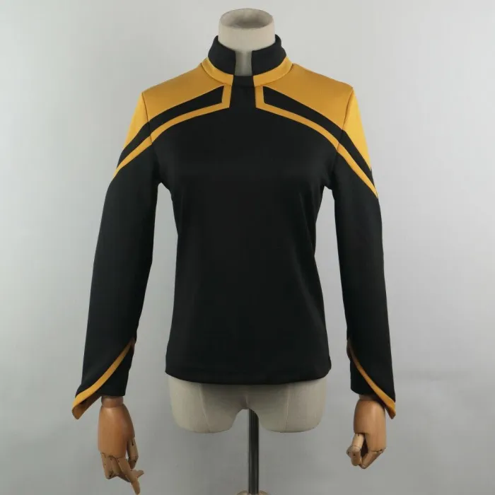 Star Strek  Jl Picard Uniform Cosplay Startfleet Female Red Gold Blue Women Top Shirts