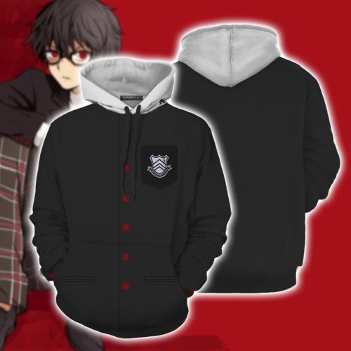 Persona 5 Game Ren Amamiya Black Cosplay Unisex 3D Printed Hoodie Sweatshirt Pullover