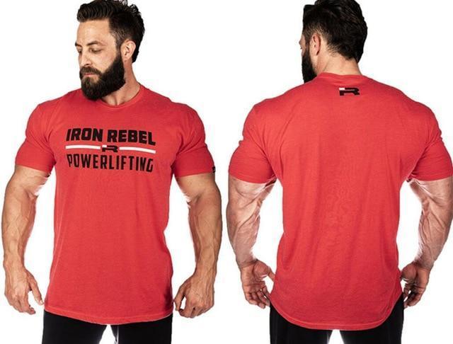 Gym Fitness Printed T Shirt Men Running Sport T-Shirt