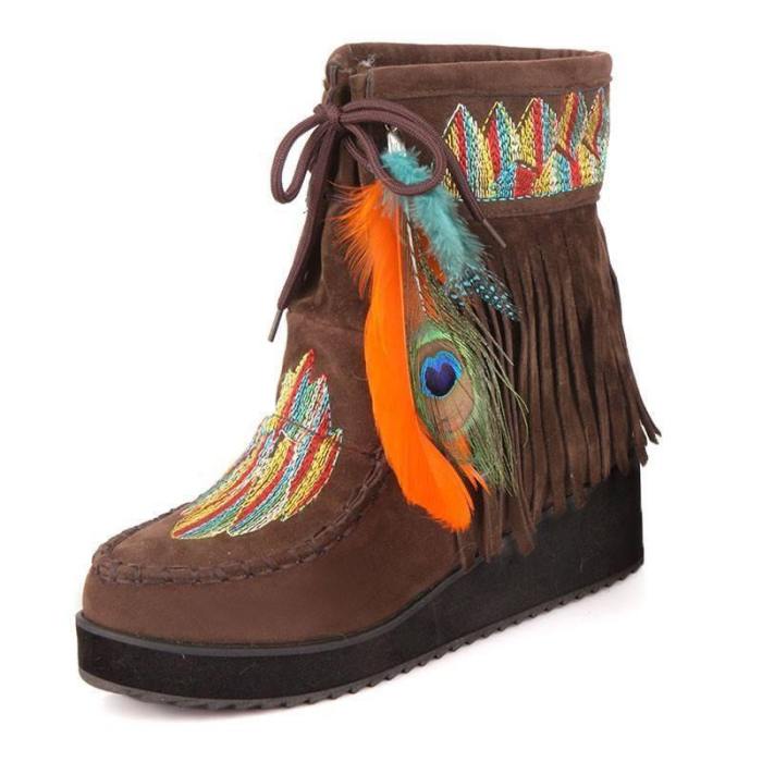 Native American Style Fringe Boots