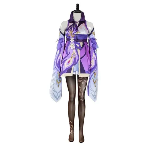 Genshin Impact Keqing Cosplay Costume Ke Qing Purple Dress Outfits