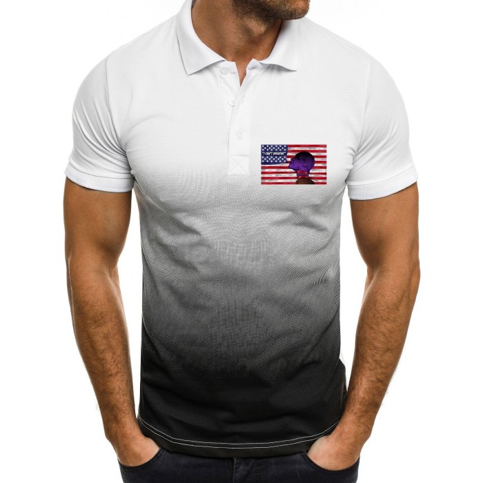 Men'S Gradient Shirt Leisure Streetwear Cotton Big Size Shirt