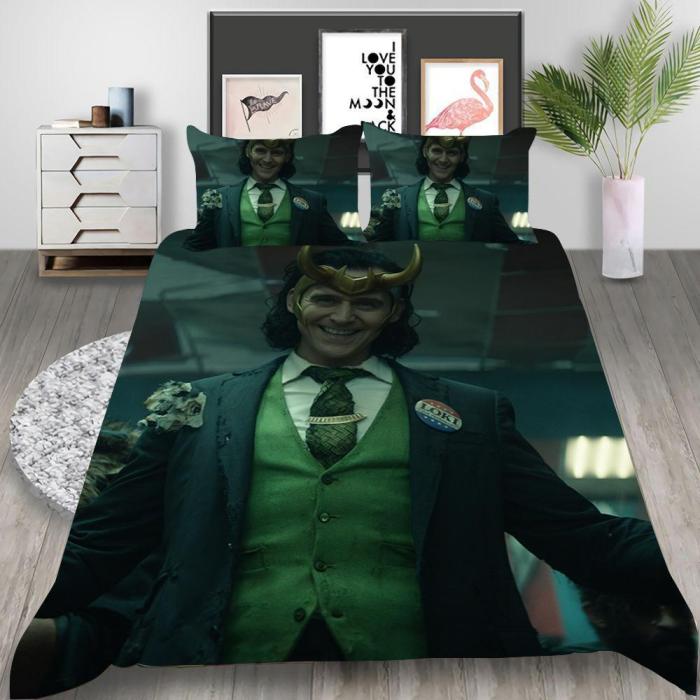 Loki Season 1 Cosplay Bedding Set Duvet Cover Pillowcases Halloween Home Decor