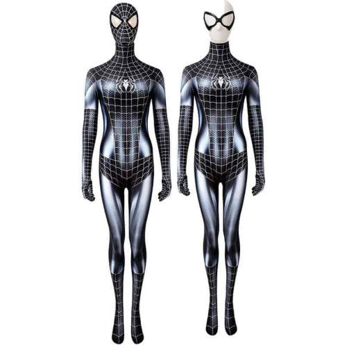 Women Mj Black Spider Cat Girl Jumpsuit Cosplay Costume Bodysuit