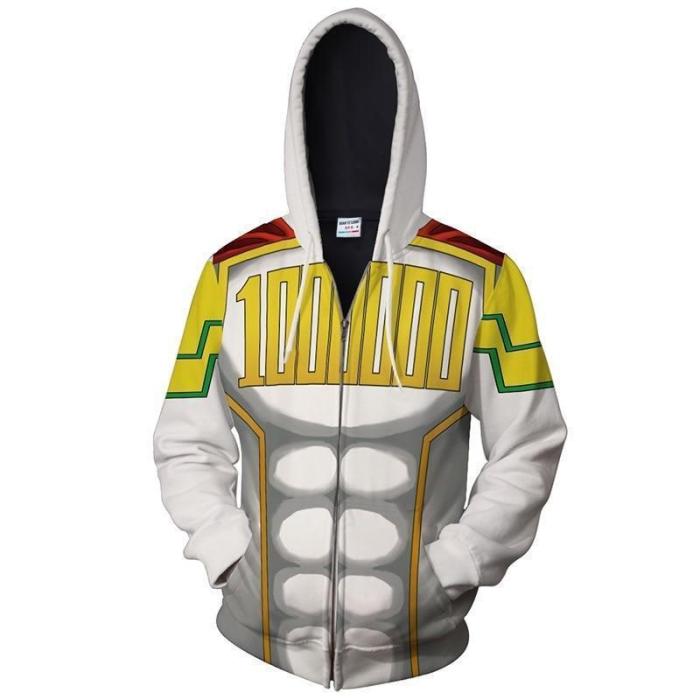 My Hero Academy 000 White Muscle Anime Unisex 3D Printed Hoodie Sweatshirt Jacket With Zipper