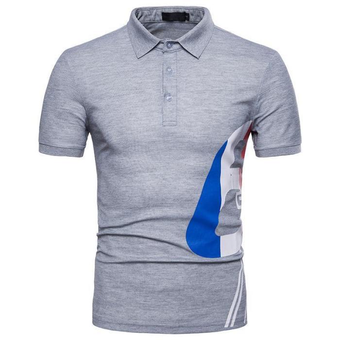 Men'S Print Digital  O-Neck Polo Shirt Tops