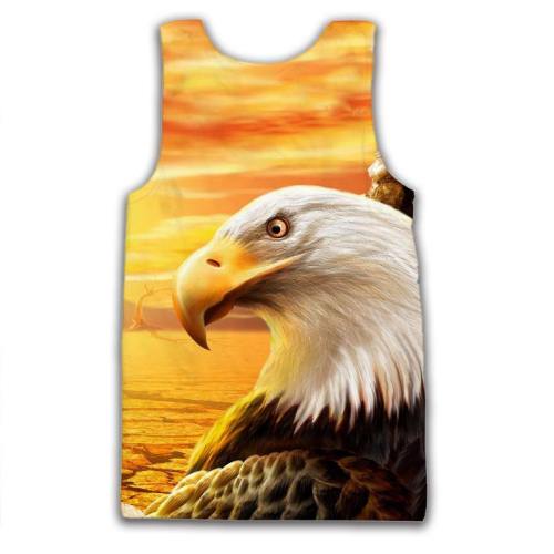 Usa Eagle Sunset 3D Tank Top