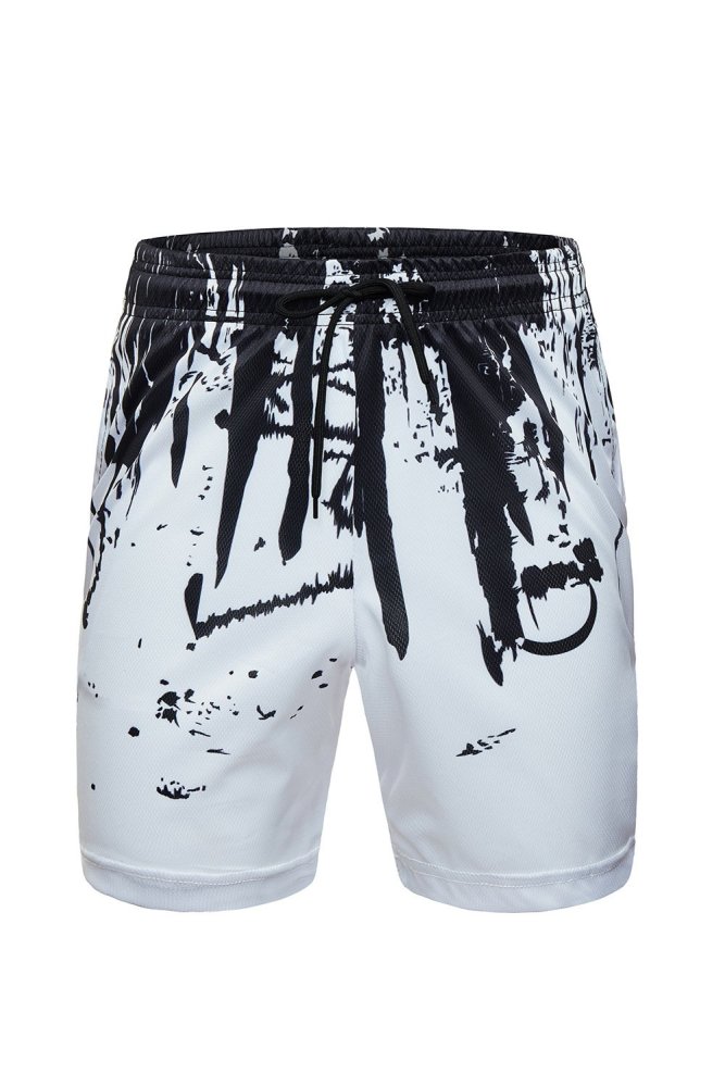 Men'S Fitness Short Pants Quick Dry Summer Print Casual