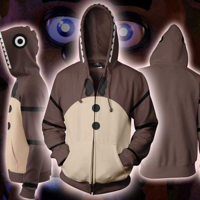 Five Nights At Freddy'S Fnaf Phantom Freddy Game Cosplay Unisex 3D Printed Hoodie Sweatshirt Jacket With Zipper
