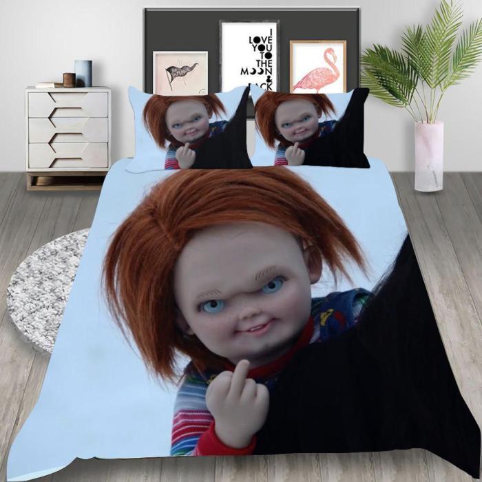 Child'S Play Cosplay Bedding Set Duvet Cover Pillowcases Halloween Home Decor