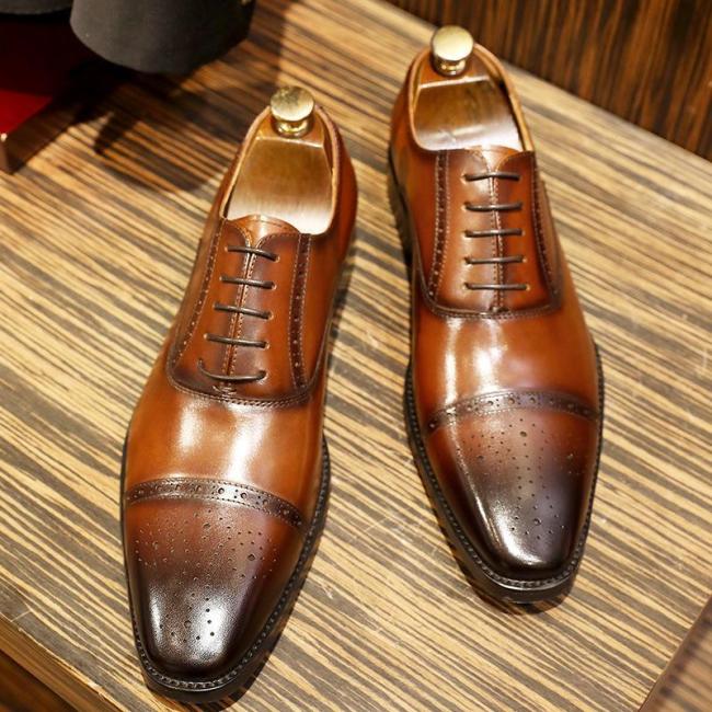 Men'S Retro Gentleman Business Custom Shoes