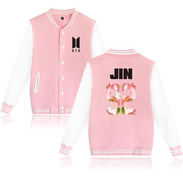 Pink Bts Baseball Jacket