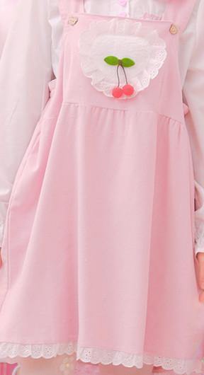 Pastel Cherry Jumper Dress