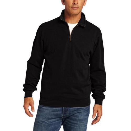 Men'S Solid Color Stand-Up Long Sleeves Sweatshirt