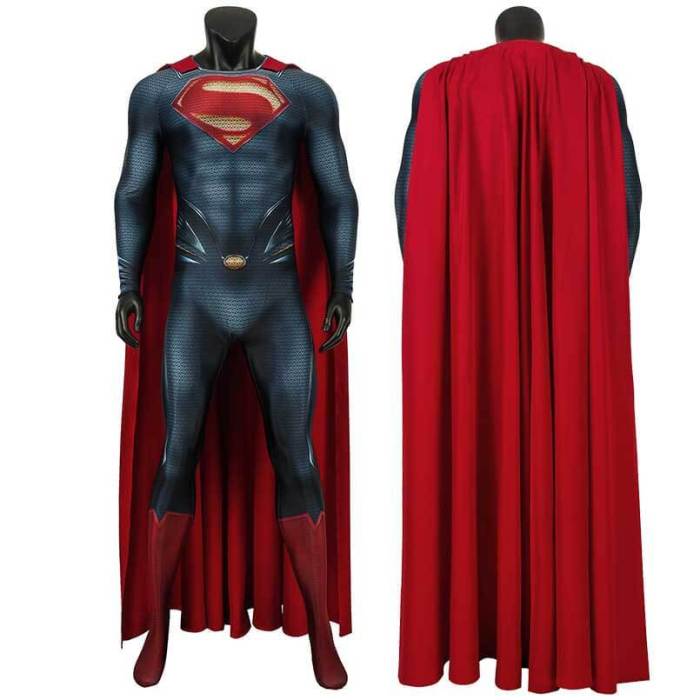 Man Of Steel Superman Clark Kent Jumpsuit With Cloak Cosplay Costume
