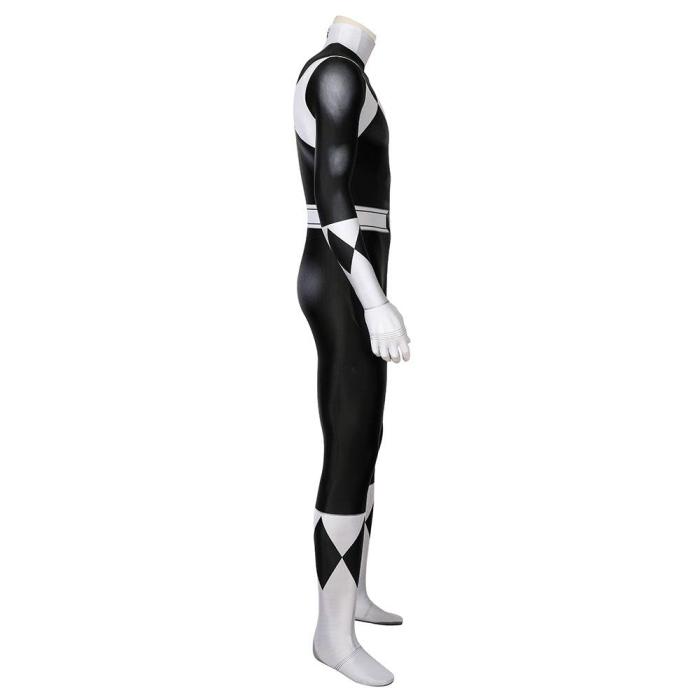 Mighty Morphin Power Rangers Black Ranger Jumpsuit Cosplay Costume -