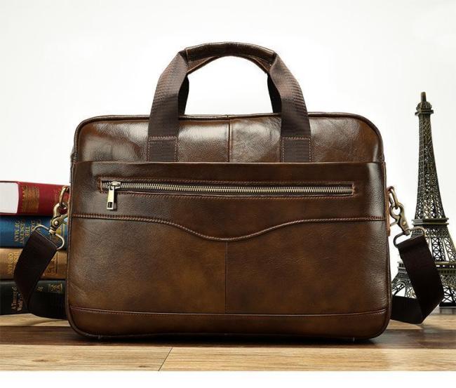 Leather Briefcase Laptop Handbag Messenger Business Bag