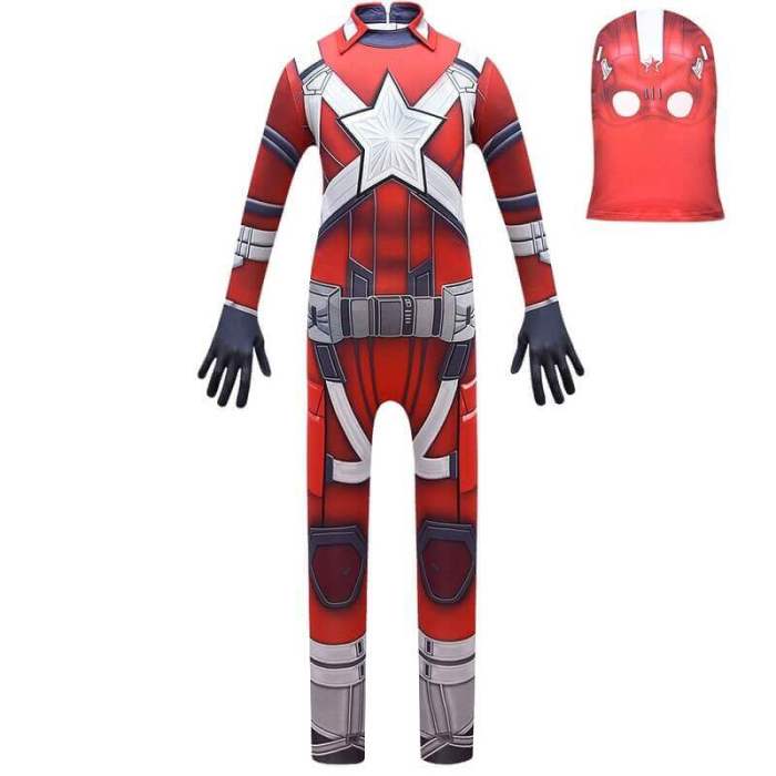 Kids Black Widow Red Guardian Spandex Zentai Jumpsuit Cosplay Costume