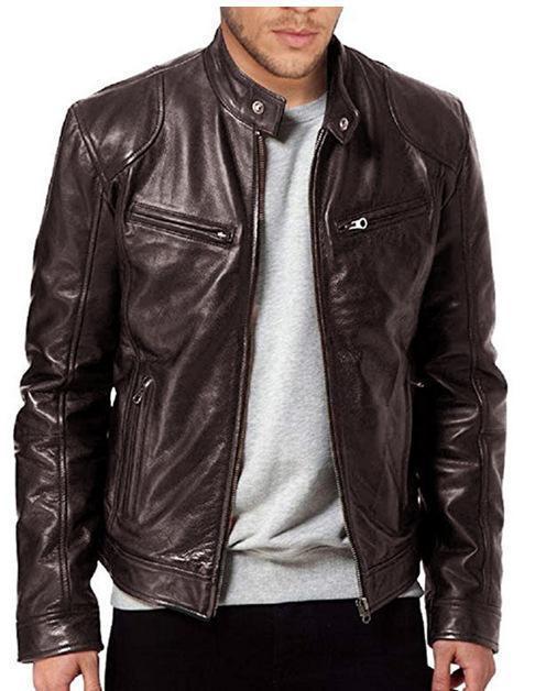 High Quality Windshield Men Leather Jacket