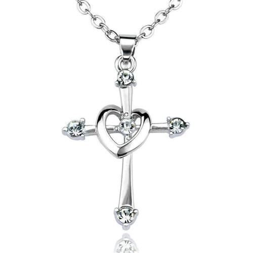 Heart On Cross Necklace