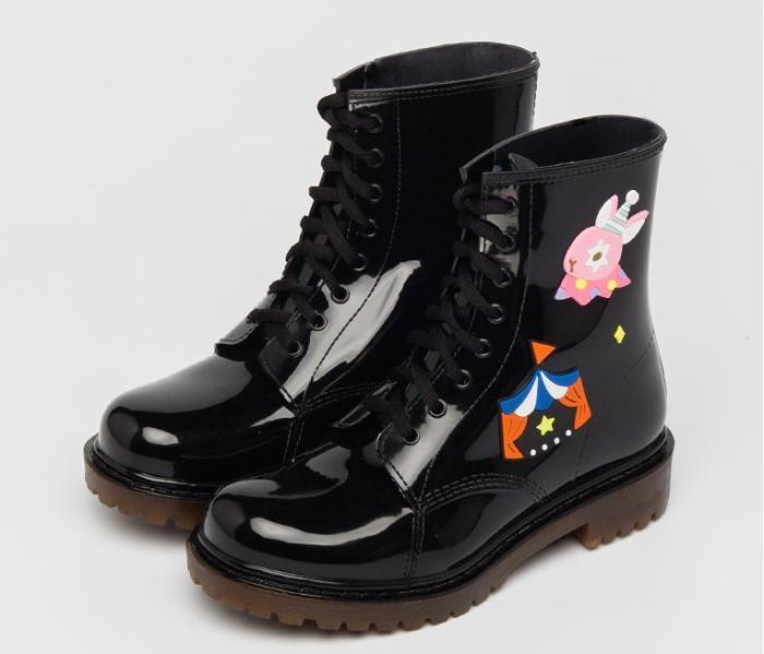 Black Kawaii Rain Boots