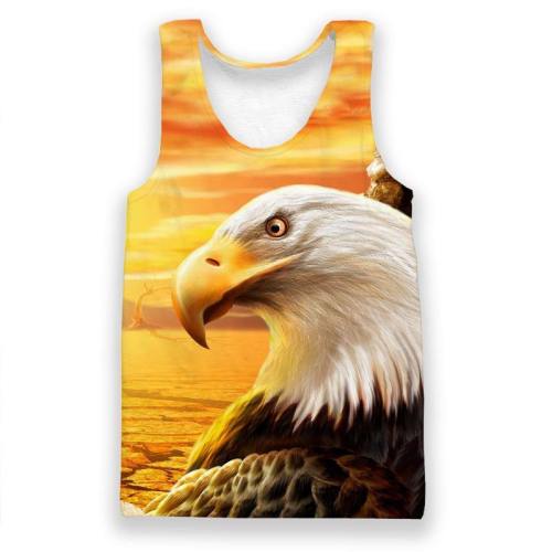 Usa Eagle Sunset 3D Tank Top