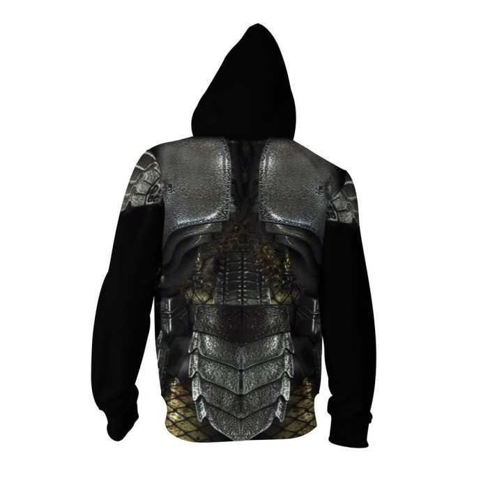 Predator Movie Monster Black Cosplay Unisex 3D Printed Hoodie Sweatshirt Jacket With Zipper