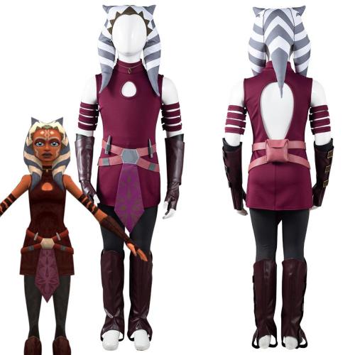 Star Wars: The Clone Wars  Ahsoka Tano  Kids Children Halloween Carnival Suit Outfits Cosplay Costume