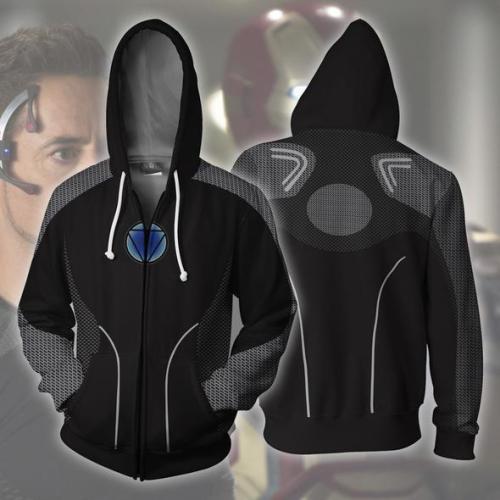 Avengers Movie Iron Man Style 7 Cosplay Unisex 3D Printed Hoodie Sweatshirt Jacket With Zipper