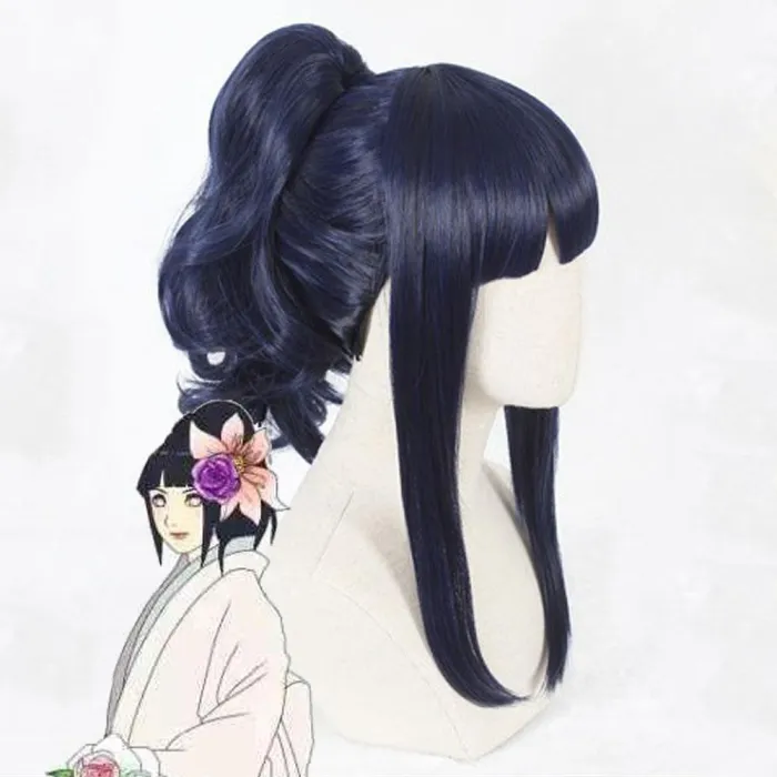 Hinata Hyuga Wedding Dress From Naruto Halloween Blue Cosplay Wig