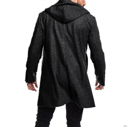British Men'S Hooded Wool Coat