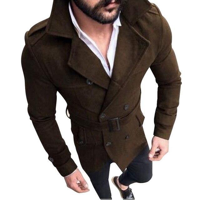 Men'S Fashion Long Sleeve Trench Coat