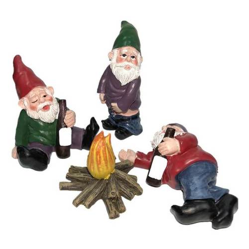 Garden Drunk Santa Claus Gnomes Miniature Ornaments Statues Set Decor