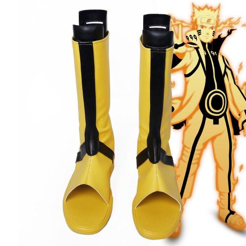 Uzumaki Naruto Nine-Tails Bijuu Mode From Naruto Halloween White Shoes Cosplay Boots