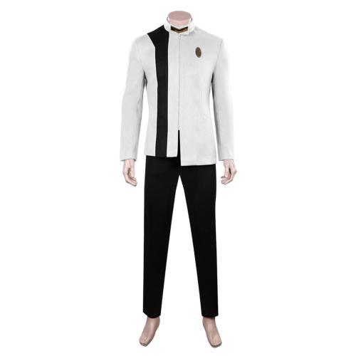 Star Trek: Discovery S4 White Men Uniform Outfits Halloween Carnival Suit Cosplay Costume
