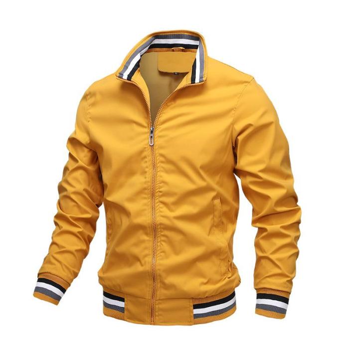 Casual Jacket Spring And Autumn Sports Pure Color Jacket Men'S