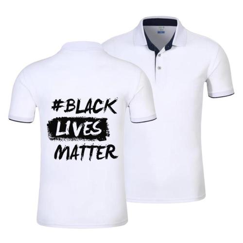 Black Lives Matter Print Men'S Polo Casual O Neck Short Sleeve Tops Shirts