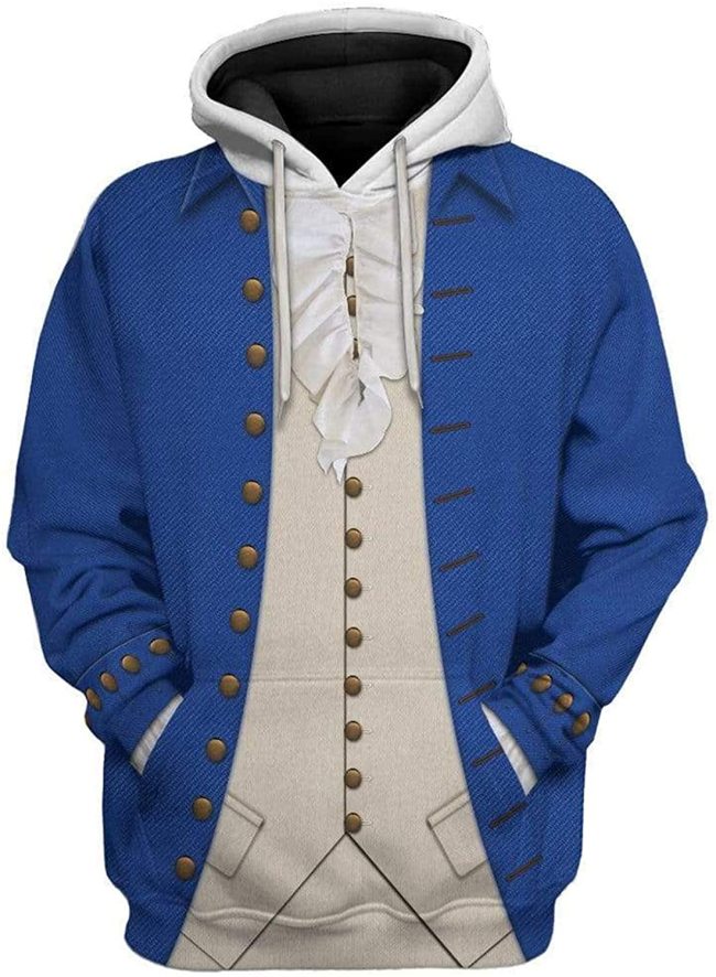 Alexander Hamilton 1 Historical Figure Blue Grey Unisex 3D Printed Hoodie Pullover Sweatshirt