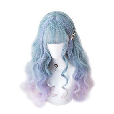 Blue Purple Ombre Long Wig